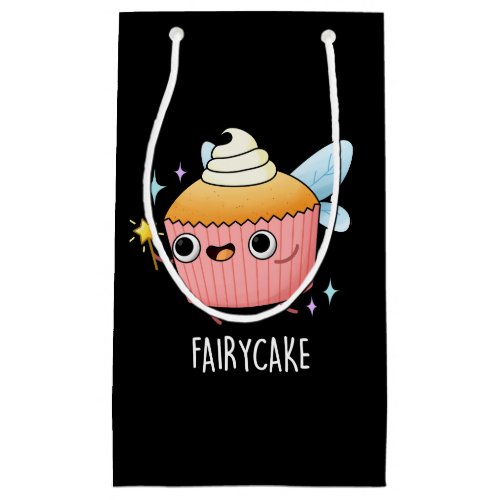 Fairy Cake Funny Cupcake Pun Dark BG Small Gift Bag
