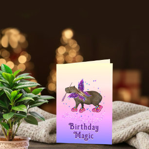 Fairy Capybara Birthday Magic Card