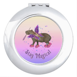Fairy Capybara Magic Compact Mirror