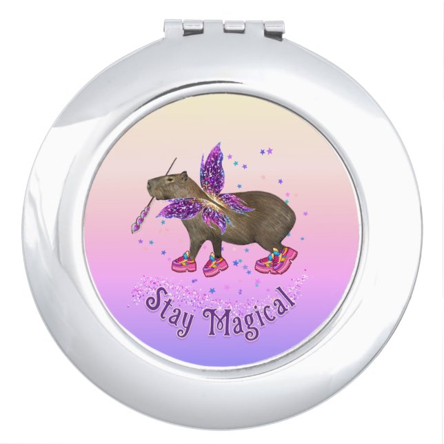 Fairy Capybara Magic Compact Mirror (Front)