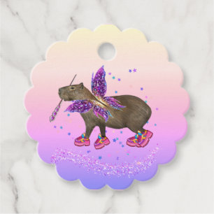 Fairy Capybara Magic Favor Tags