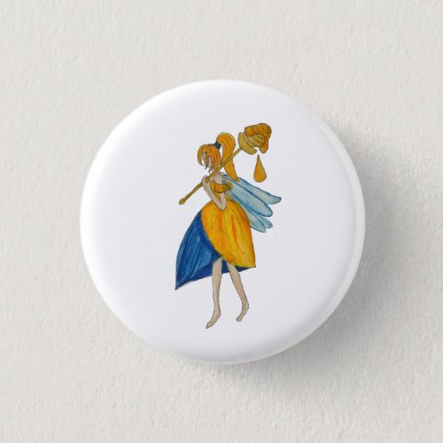 Fairy carrying honey wand button