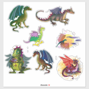 Fairy cartoon dragons sticker