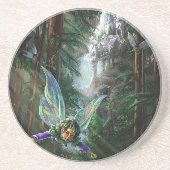 Fairy Castle Forest Sandstone Coaster (Front)