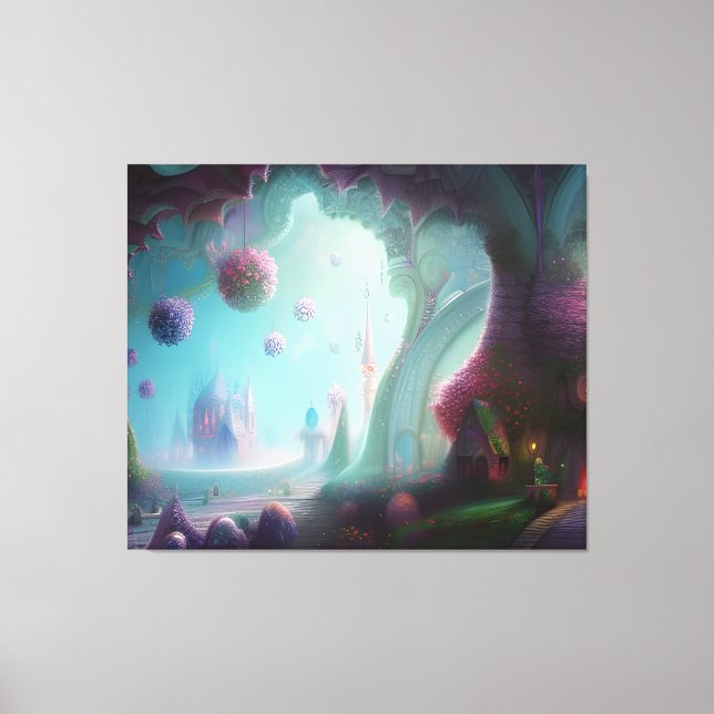 Fairy Castle in the Enchanted Woods Canvas Print (Front)