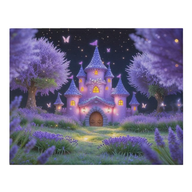 Fairy Castle of the Hidden Lavender Grove Faux Canvas Print (Front)