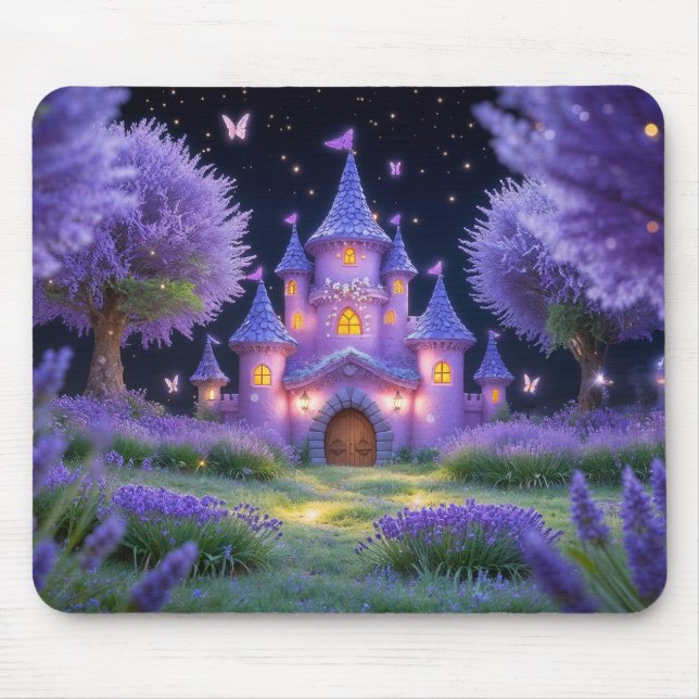 Fairy Castle of the Hidden Lavender Grove Mouse Pad (Front)