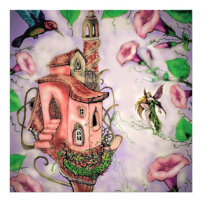 Fairy Castle with Hummingbird  Photo Print (Front)