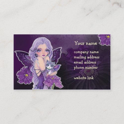 Fairy   Cat Poppy Night Adventure Business Card