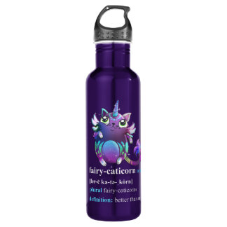 "fairy-cat-unicorn" stainless steel water bottle