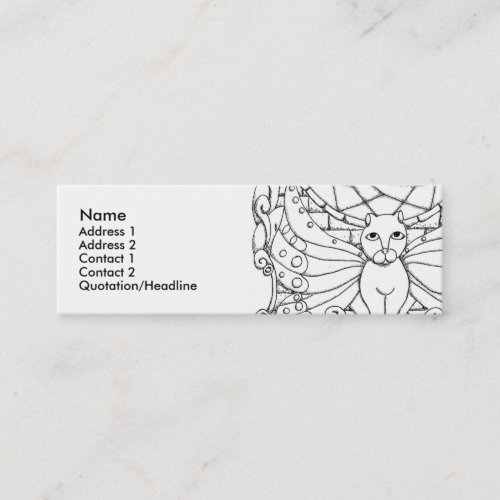 Fairy Cat with Butterfly wings Mini Business Card