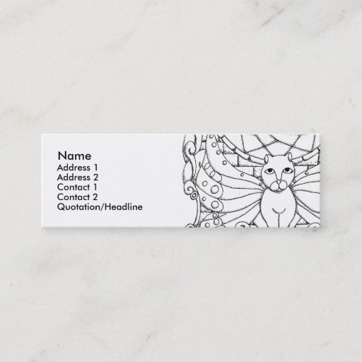 Customizable Fairy Cat with Butterfly wings Business Card Template