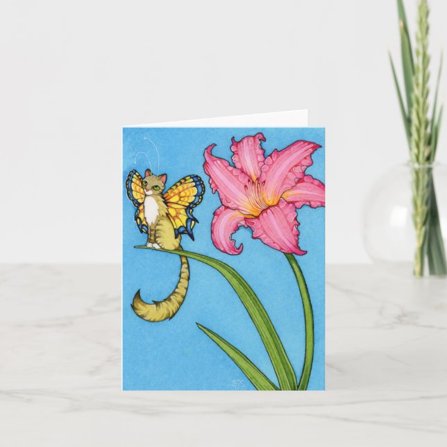 Fairy Cats Affirmation cute cat fairy BALANCE card (Front)