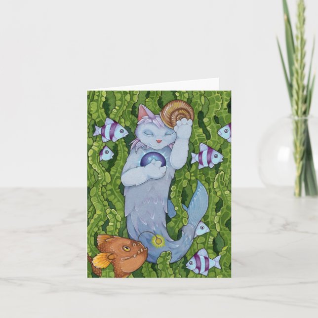 Fairy Cats Affirmation cute cat QUIET Card (Front)