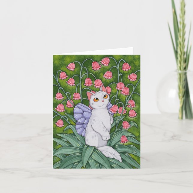 Fairy Cats Affirmation cute cat SCENT Card (Front)