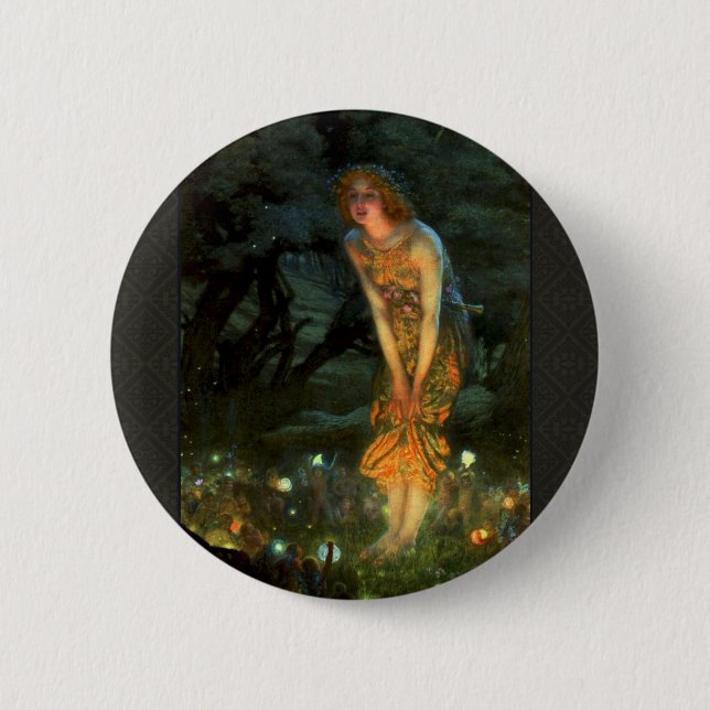 Fairy Circle Fairies Midsummer Eve Button (Front)