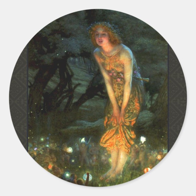 Fairy Circle Fairies Midsummer Eve Classic Round Sticker (Front)