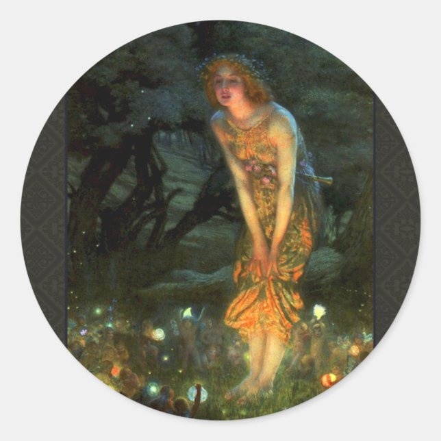 Fairy Circle Fairies Midsummer Eve Classic Round Sticker (Front)