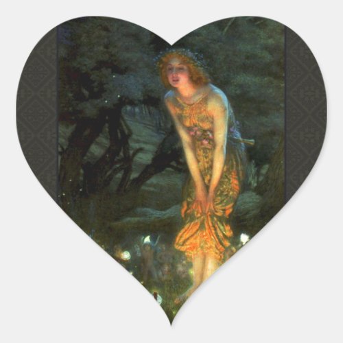 Fairy Circle Fairies Midsummer Eve Heart Sticker