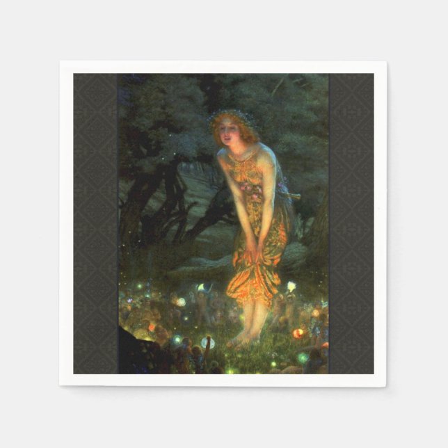 Fairy Circle Fairies Midsummer Eve Paper Napkins (Front)