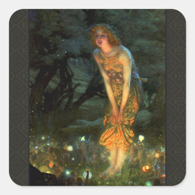 Fairy Circle Fairies Midsummer Eve Square Sticker (Front)