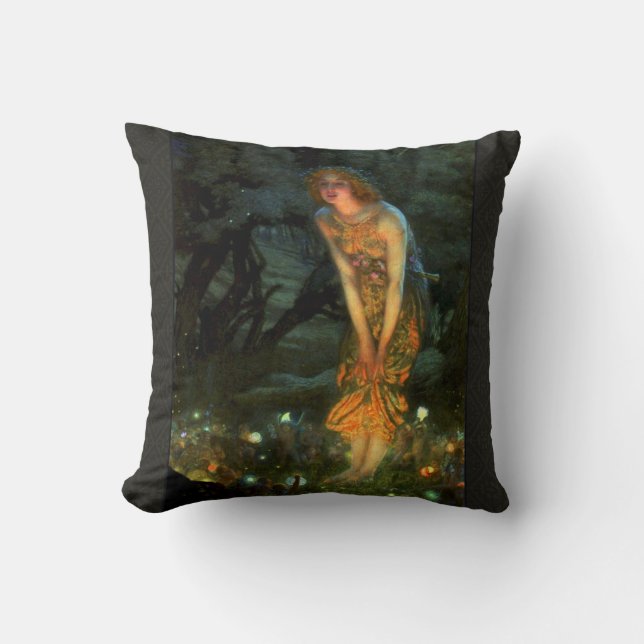Fairy Circle Fairies Midsummer Eve Throw Pillow (Front)
