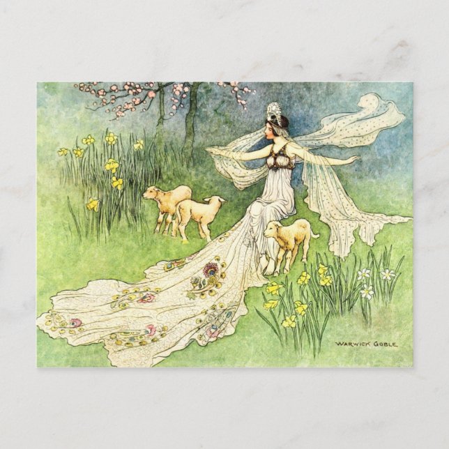 Fairy Coquette and Lambs Postcard (Front)