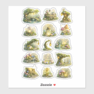 Fairy Core Cottage Forest Lantern Mushroom Sticker