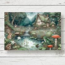 Fairy Cottage Frog Cottagecore Toad Pond Decoupage Tissue Paper