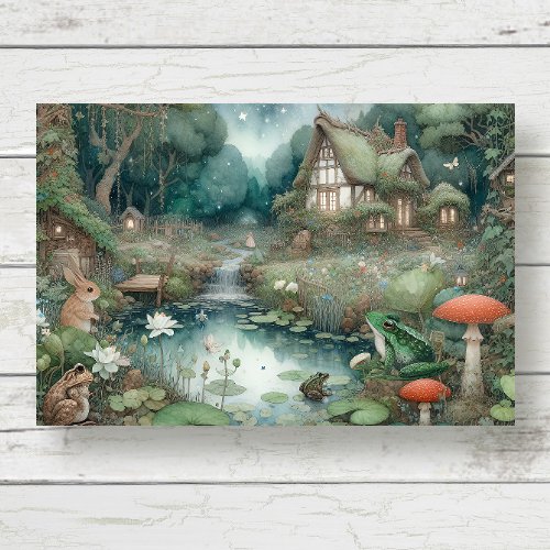 Fairy Cottage Frog Cottagecore Toad Pond Decoupage Tissue Paper