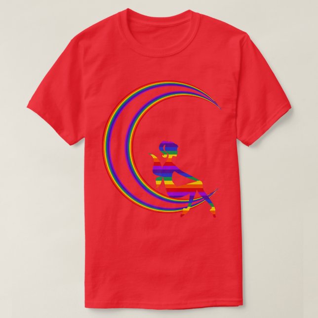 FAIRY CRECENT LUNAR MOON ART LOVE YOU TO THE MOON  T-Shirt (Design Front)