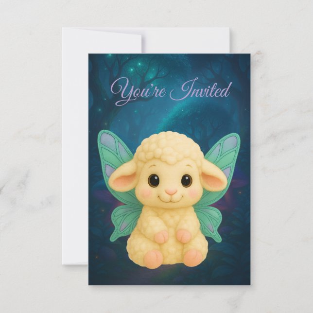 Fairy Critters™ Fairy Lamb Invitation (Front)