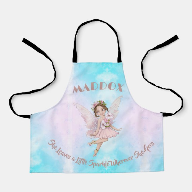 Fairy Cute Blue Pink Girls Personal  Apron (Front)