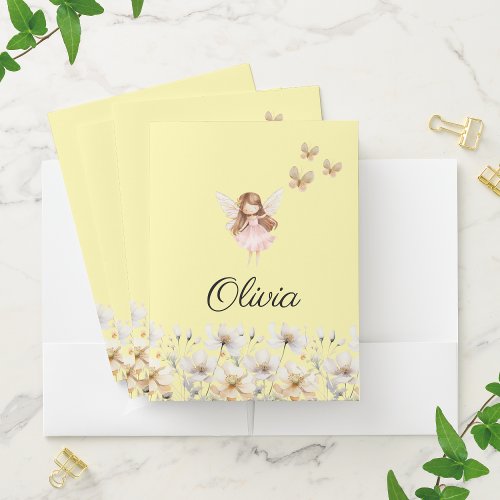 Fairy Cute Garden Enchanted Personalized Name Pocket Folder