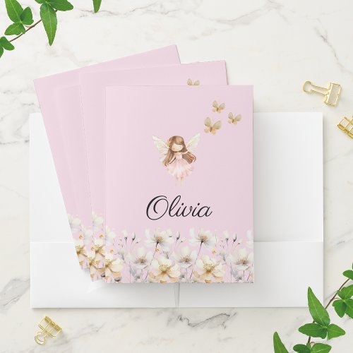 Fairy Cute Garden Enchanted Personalized Name Pocket Folder