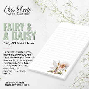 Fairy & Daisy Design Lined 3M Post-it® Notes