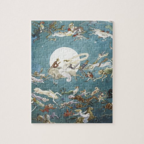 Fairy Dance Around The Moon Jigsaw Puzzle