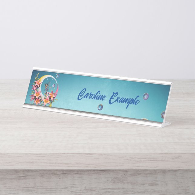 Fairy dancing on the moon desk name plate (Front)