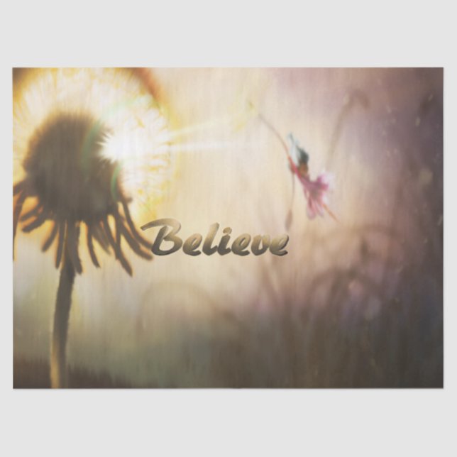 Fairy Dandelion Believe Tissue Paper (Front)