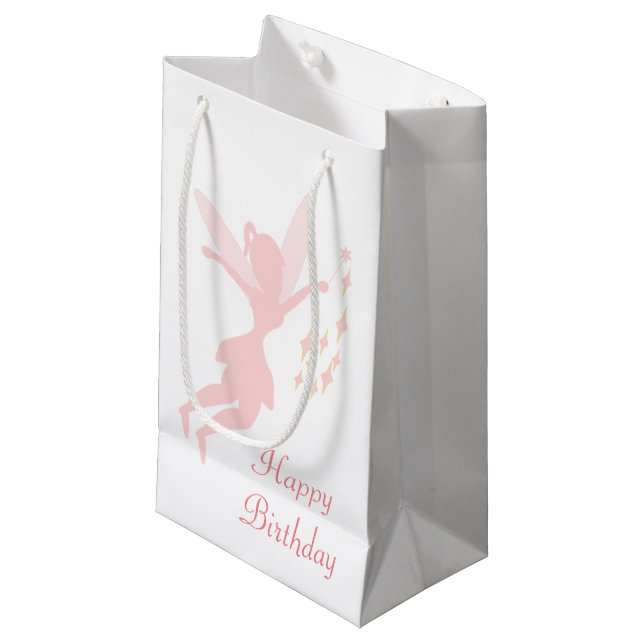 Fairy Design Birthday Small Gift Bag (Front Angled)