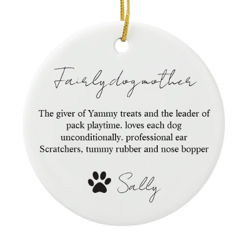 Fairy Dogmother Definition Ornament - Gift Idea fo