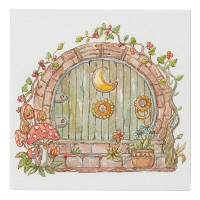 Fairy Door Faux Canvas Print (Front)