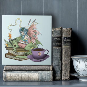 Fairy Dragon Books Tea Friendship Ceramic Tile