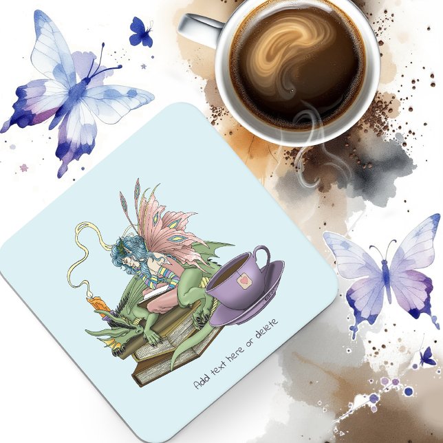 Fairy Dragon Books Tea Friendship  Square Paper Coaster (Creator Uploaded)