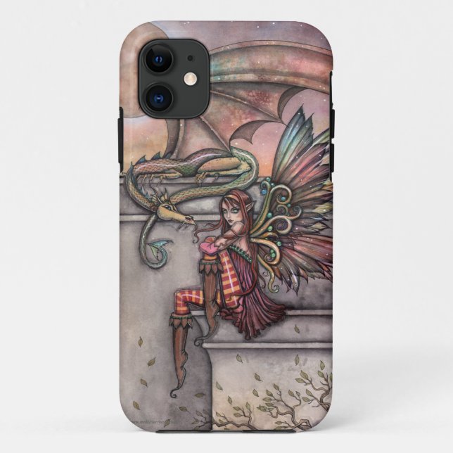 Fairy Dragon Fantasy Art iPhone Case (Back)