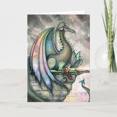 Fairy Dragon Fantasy Card by Molly Harrison