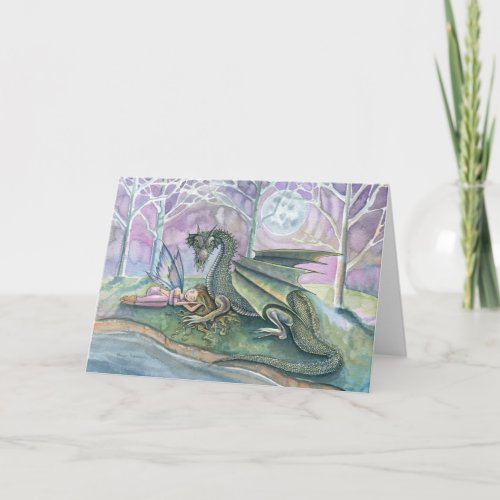 Fairy Dragon Greeting Card by Molly Harrison