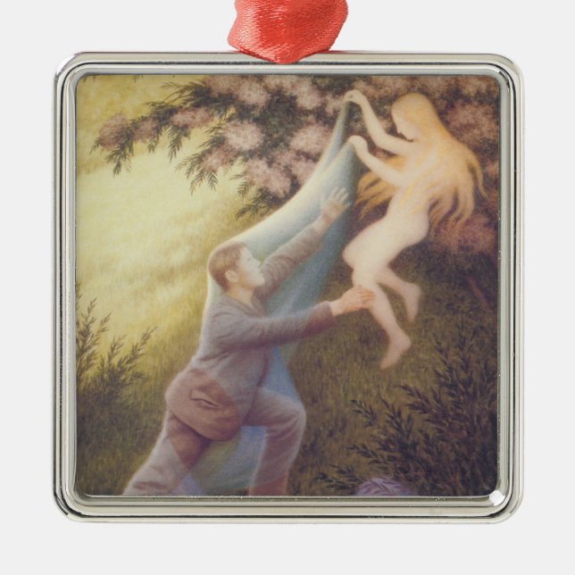 Fairy Dream (by Theodor Severin Kittelsen) Metal Ornament (Front)