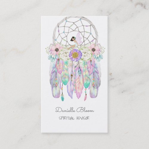 Fairy Dream Catcher Boho Arrows Feathers Business Card