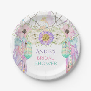 Fairy Dream Catcher Boho Feathers Crystals Paper Plates
